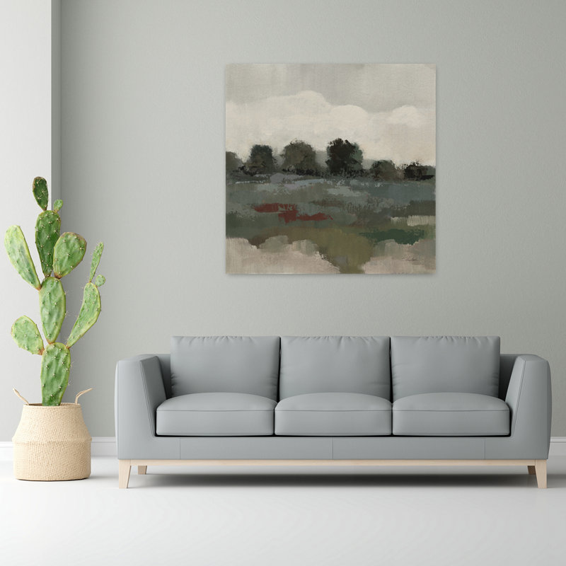 «Sage Landscape I Moody», art contemporain, H 48 po x l 48 po