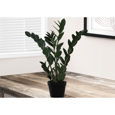 Indoor Decorative Potted 29" Tall Faux Zz Tree With Realistic Real Touch Leaves Artificial 72 Adjustable