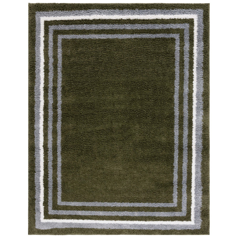 Kanina Border & Stripe Shag 200 Performance Striped Rug, Rectangle 8' x 10'
