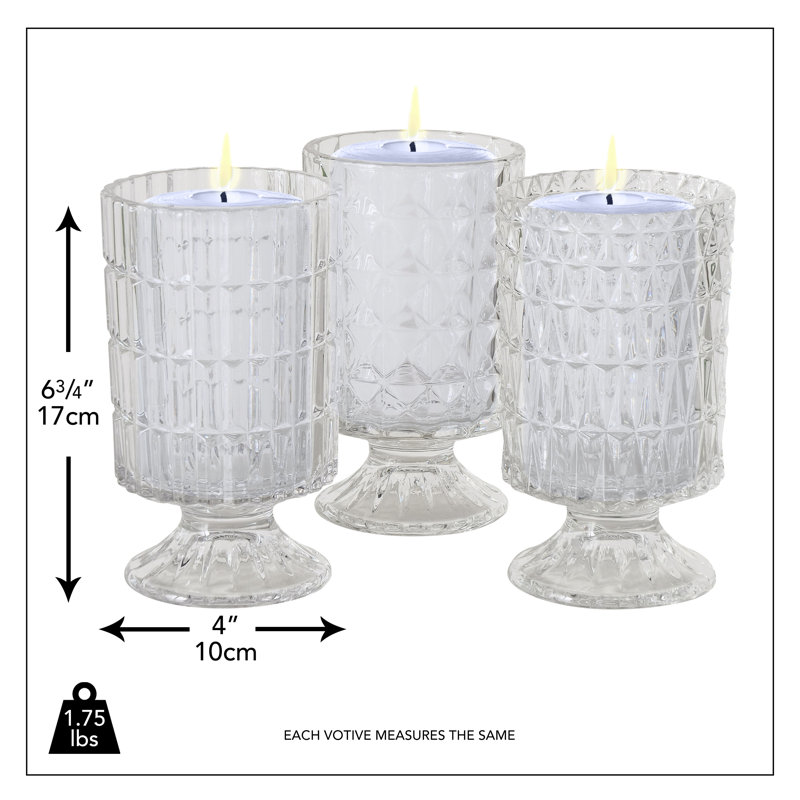 3 pièces Hurricane de table en verre transparent
