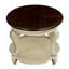 Table de bout ronde 22 pouces deux tons, canapé en bois massif avec tablette, table de coin de salon facile à assembler, plateau beige et espresso-717105387