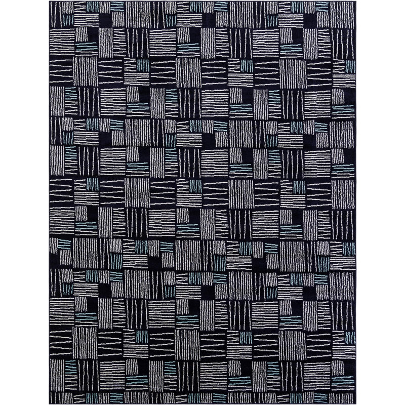 Anaka Synthetic Geometric Indoor Rug, Rectangle 9' x 12'