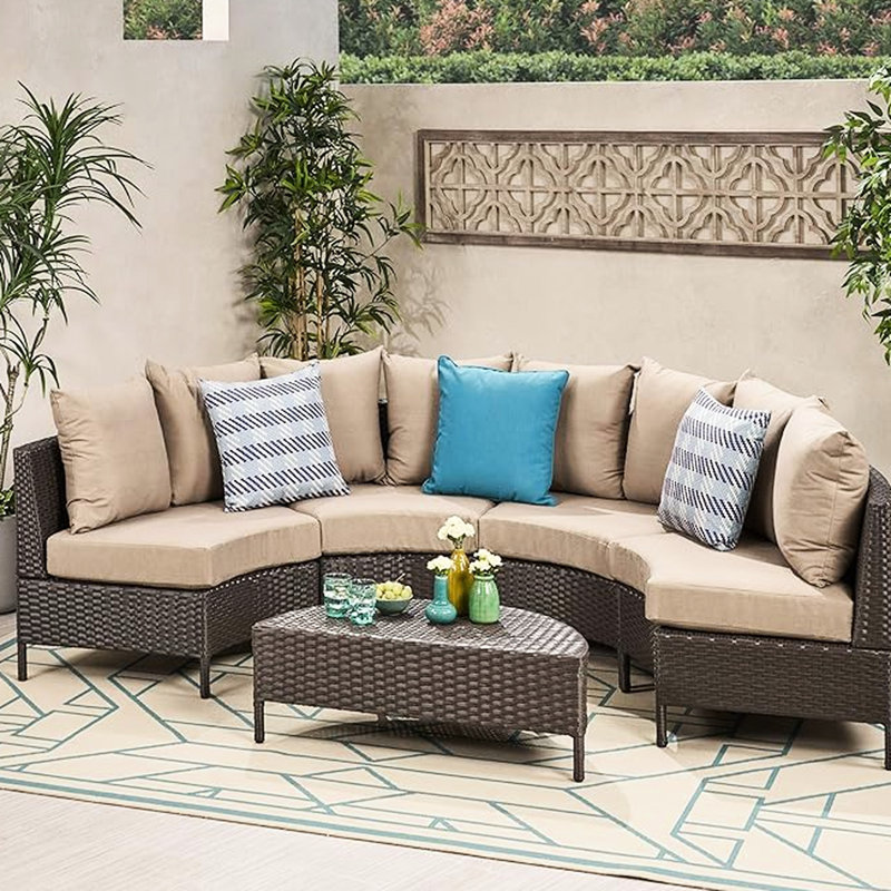 4 chaises d'extérieur - Coussins tissés et confortables amovibles