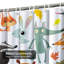 Rideau de douche avec 12 crochets-1210247168