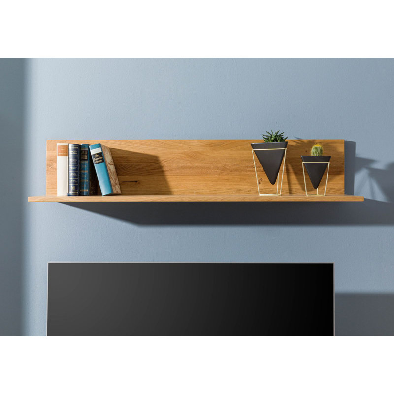 Kent Oak Solid Wood Floating Shelf, Nature Oiled, 22cm H x 120cm W x 24cm D