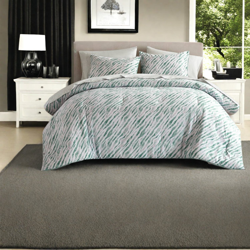 Ensemble de literie Twin XL, couette moderne verte en polyester - 1 pièce