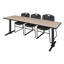 Neyland Cain T-Base training table and 2 Zeng stackable chairs-32520304-32520305-131241261