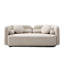 Canapé 2 places beige et blanc rembourré pour un salon d'appartement, avec un bon support minimaliste, un canapé inclinable confortable