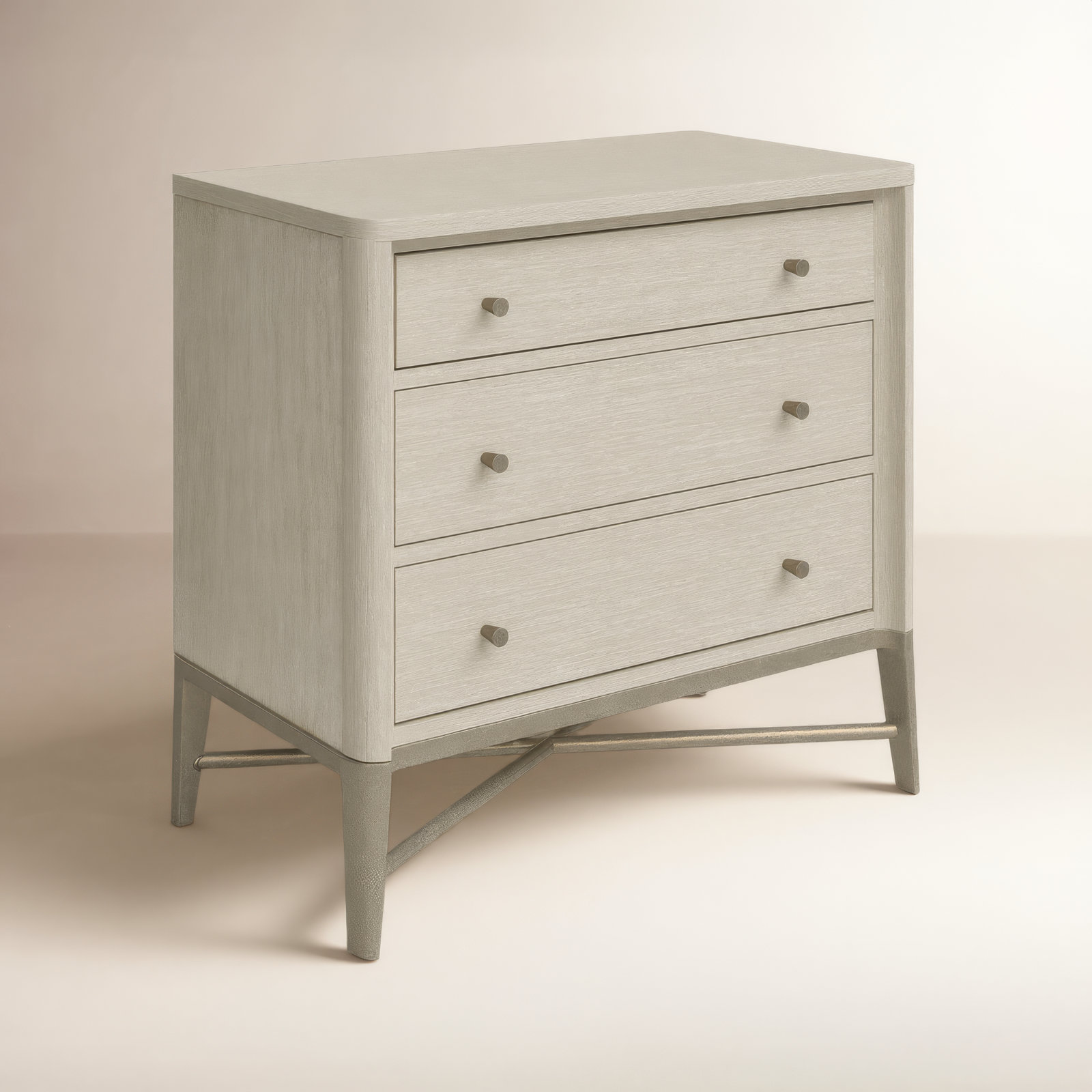 Regan 3-Drawer Oak Nightstand, Champagne