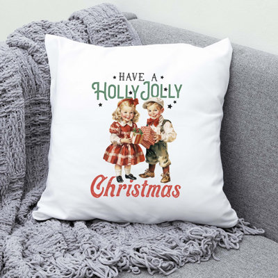 Christmas_26 Polyester/Polyester Blend Reversible Throw Pillow