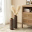 Vases de plancher cylindriques en métal doré avec finition vert-de-gris