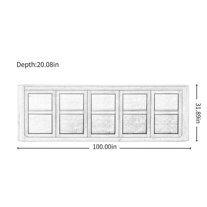 American Retro Design Display Cabinet, Burlywood