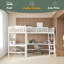 Lit mezzanine simple en bois en forme de L avec échelle et 2 bureaux intégrés en forme de L-1515684953