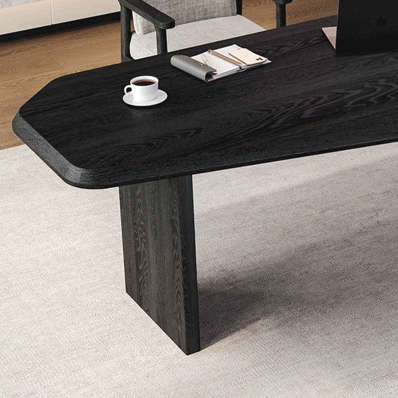 Bureau en bois massif noir Free Form, H 29,53 po x l 70,87 po x P 31,5 po