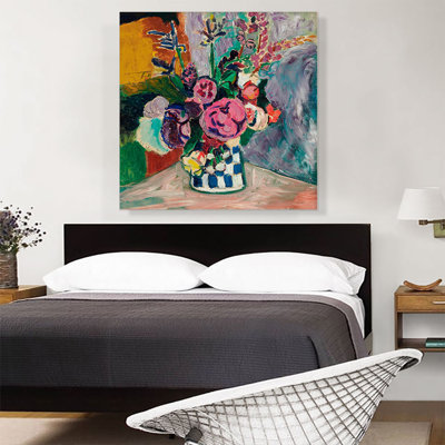 Still Life Of Peonies In A Vase 1907 by Henri Matisse - Wrapped Canvas Painting