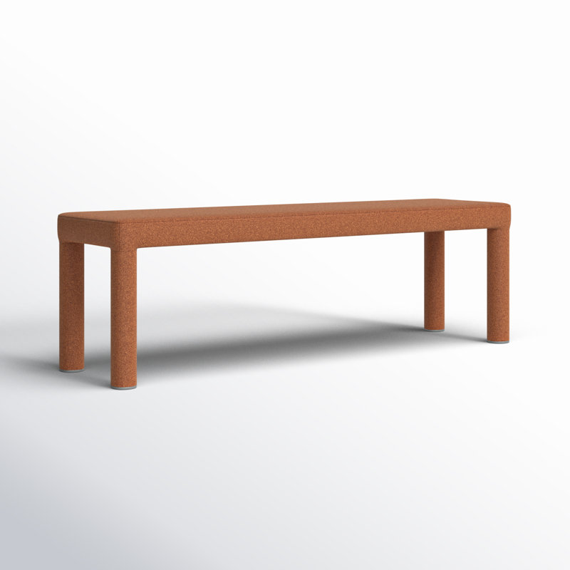 Dotty Upholstered Dining Bench, Rust Basketweave