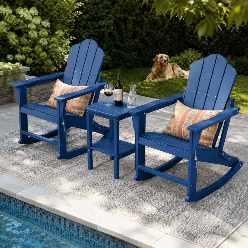 Chaise Adirondack pliante en PEHD, Marine