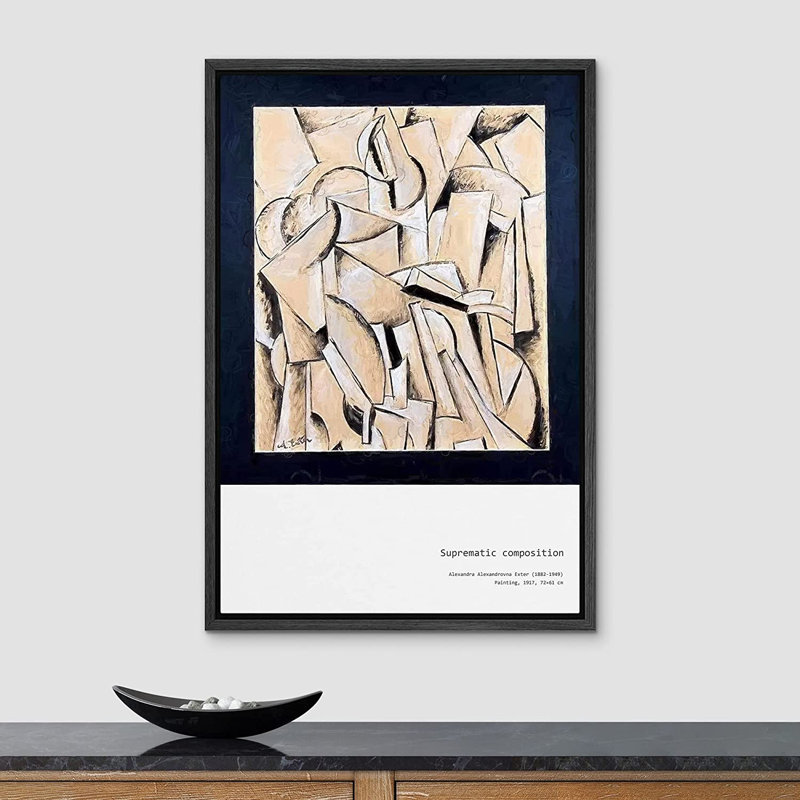 «Supreme Composition» par Alexandra Exter - Impression sur toile, Cadre noir, H 24 po x l 16 po x P 1,5 po