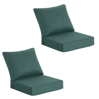 Ensemble de 2 coussins de siège d'extérieur / intérieur à assise profonde 22 po x 24 po (ensemble de 2) - Conception résistante aux intempéries