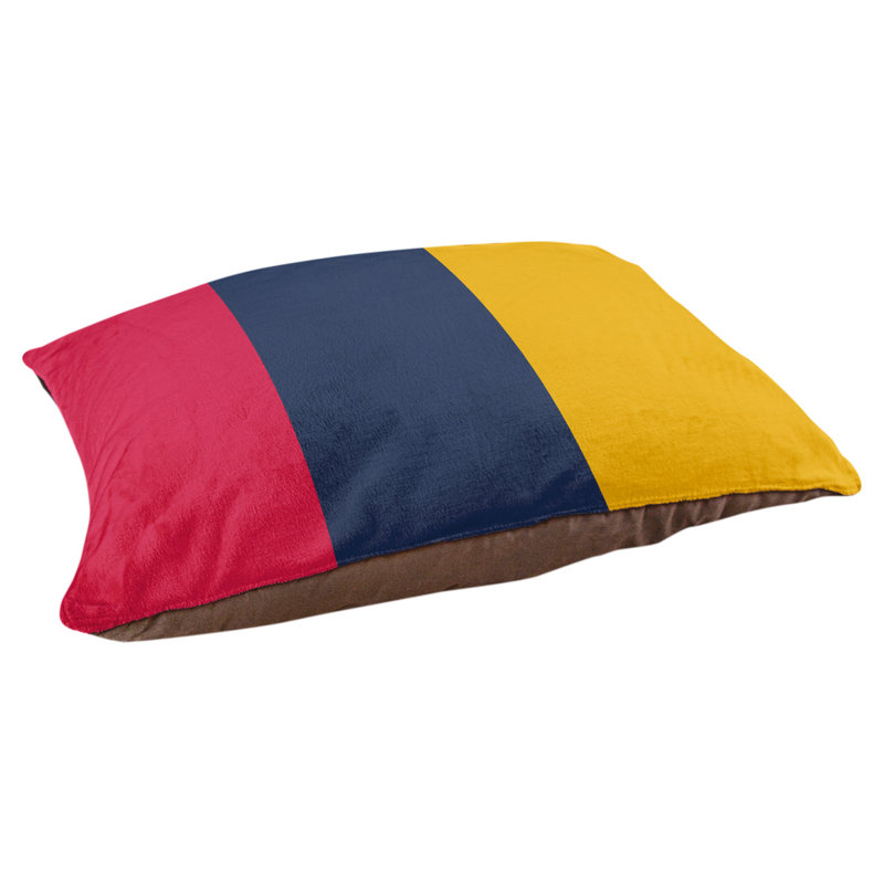 Coussin Washington, Moyen (l 28 po x P 18 po x H 9,5 po), Rouge écarlate / bleu marine / doré