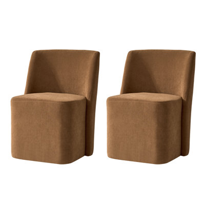 Leonas Modern 23.5" Dining Chair with Casters (Set of 2)
