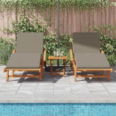 67cm Long Acacia Double Chaise