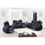 Console inclinable électrique encastrée avec rangement réglable pour le salon, 72 po x 39 po x 41 po, bleu encre, respirante, porte-gobelets le long de la console