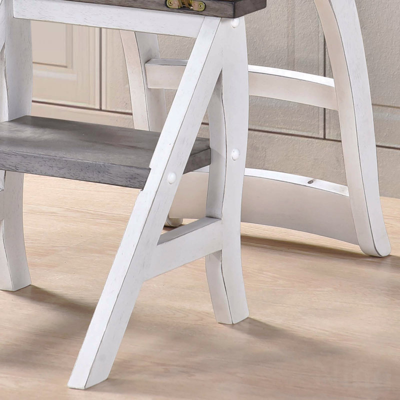 Chaise d'échelle pliante en bois massif, escabeau à double usage et présentoir, conception campagnarde rustique