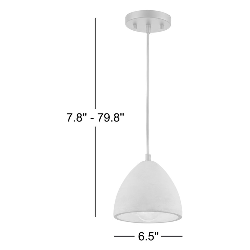 Luminaire suspendu en dôme à 1 lumière Zac