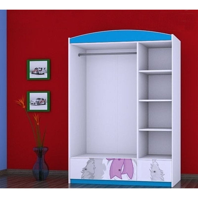 Nevin 3 Door Wardrobe, Blue