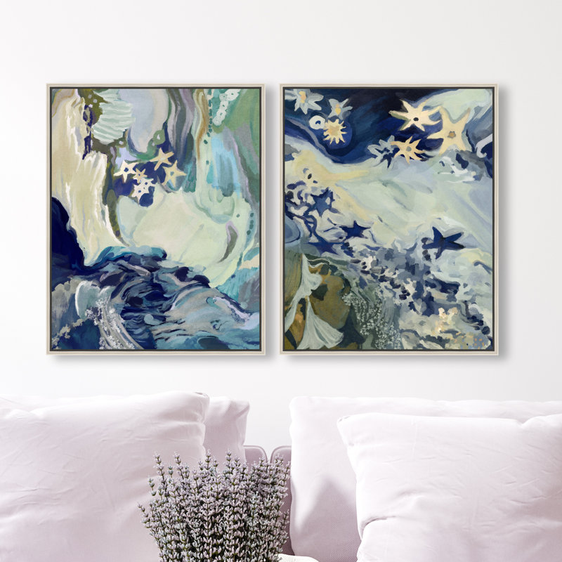 Mermaid Dream Set Set by Oliver Gal, 92"H x 74"W, Silver Floater Frame