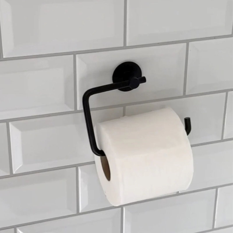 Beslagsboden Wall Mounted Toilet Paper Holder, Matte Black