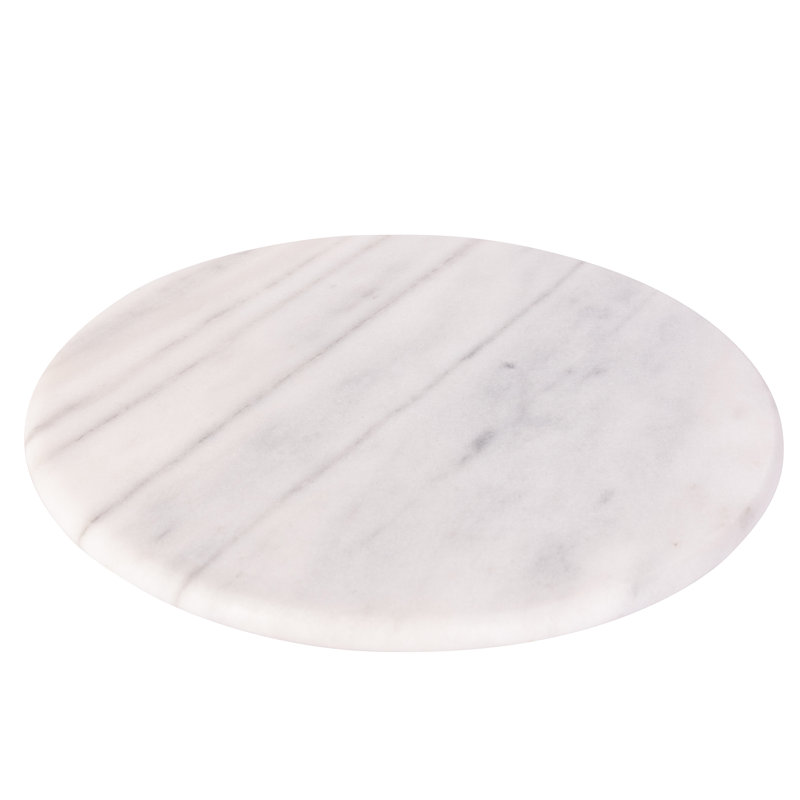 White Marble Round Lazy Susan, 12-inch