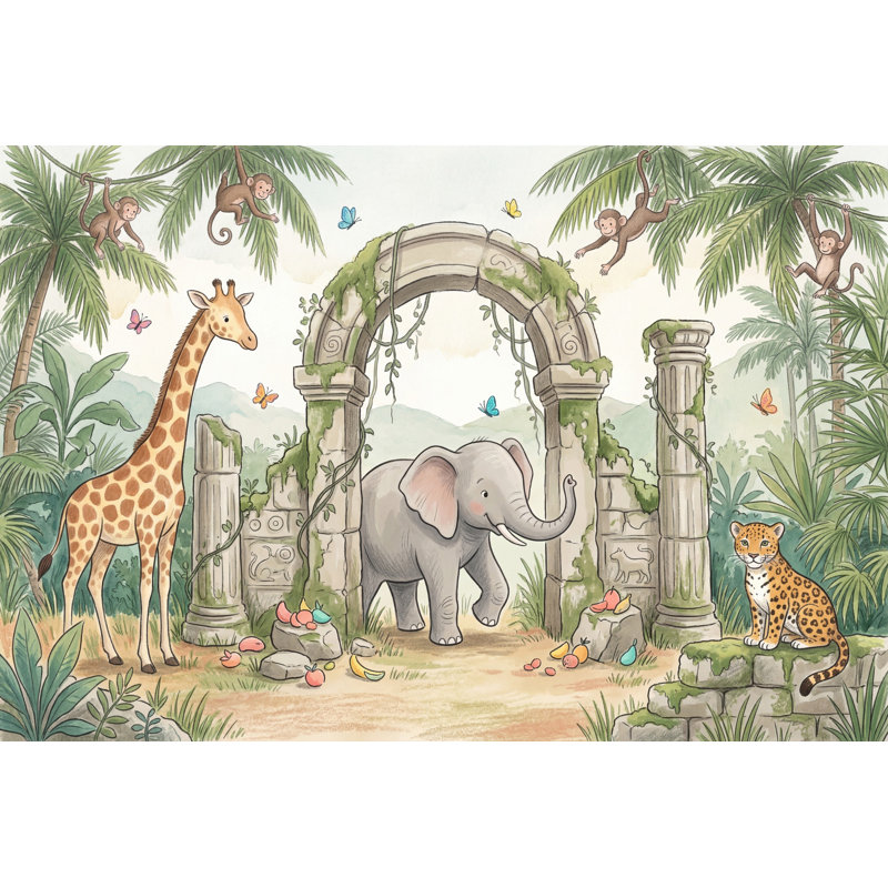 Papier peint jungle tropicale, Texturé non collé, 140 po x 108 po