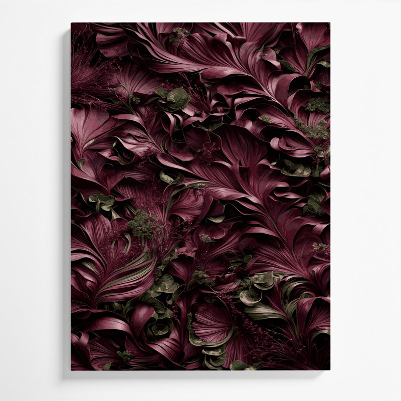 Abstract Florals 75 Red Canvas Wall Art