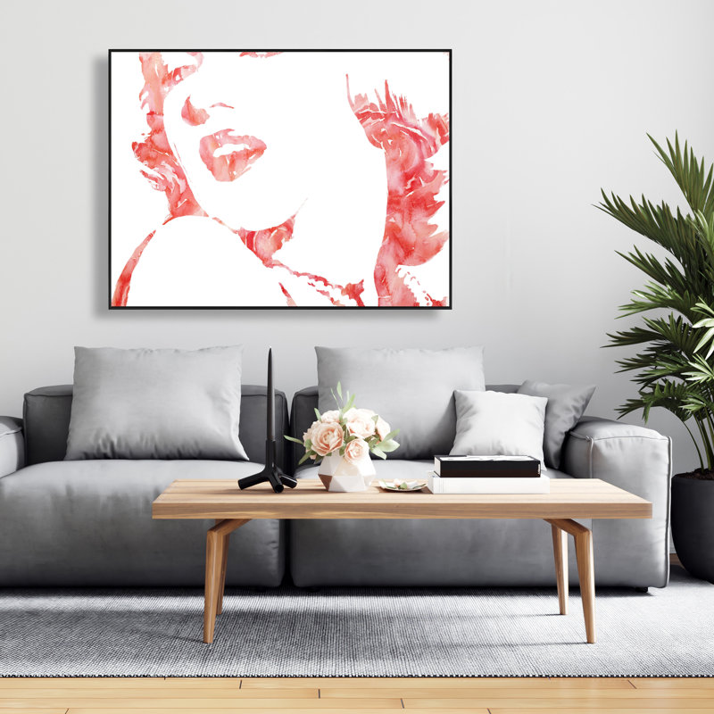 Glamor Marilyn Monroe Figurative Canvas - White Frame Decor