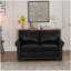 Causeuse de salon en similicuir noir-387984900-387984902