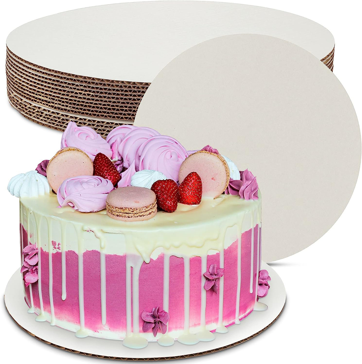 Cake Board, 14, White, Cardboard, Circle, 6 Pack, Wilton 2104-145