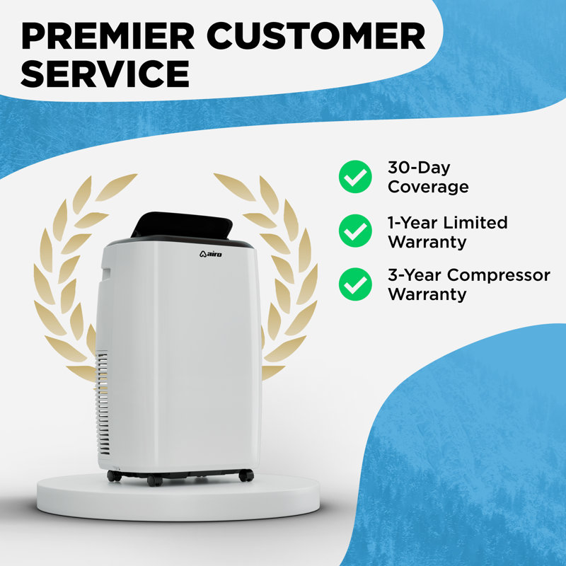 Compact White Portable Air Conditioner with Remote Control