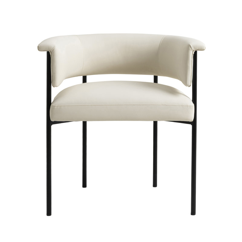 Chaise en cuir Taylor, Crème, crème