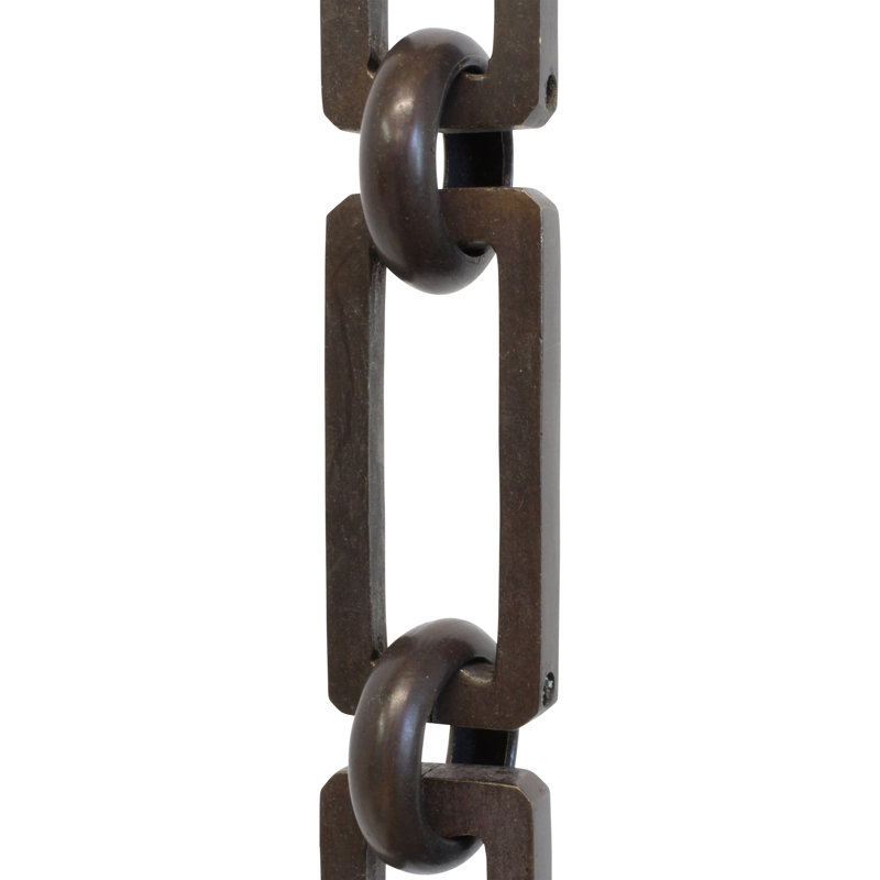Chaîne à charnière rectangulaire, Bronze, H 12 po x l 0,94 po x P 0,26 po