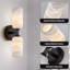 Appliques murales noires pour salle de bain en marbre albâtre de 14 po Aleinah (ampoules incluses)-951632878