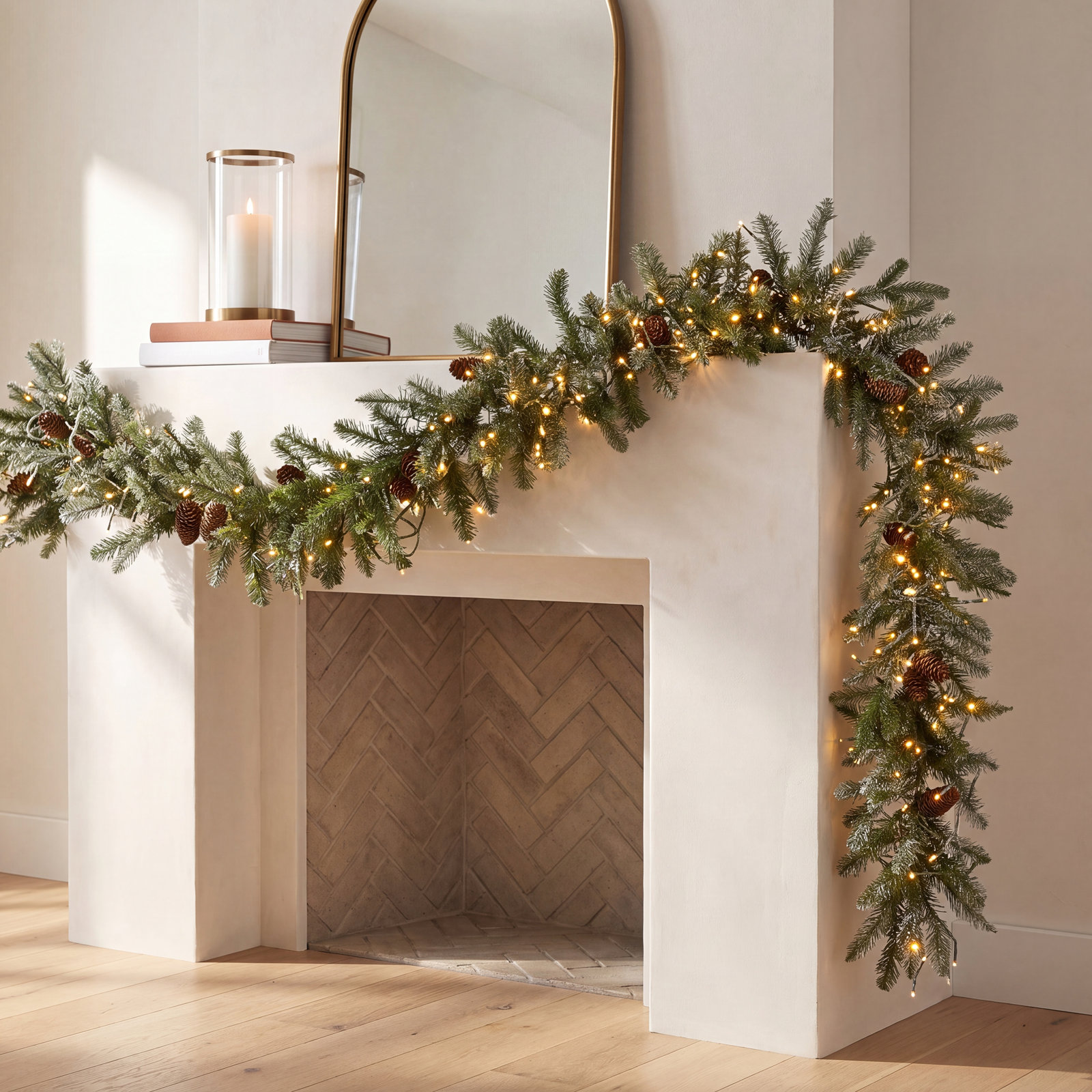108'' in. Lighted Faux Spruce Garland