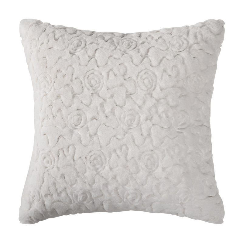  Housse de coussin Floral, H 20 po x l 20 po, Blanc