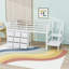 Lit mezzanine simple bas en métal avec tiroirs en tissu, lumières et escalier de rangement-870280848