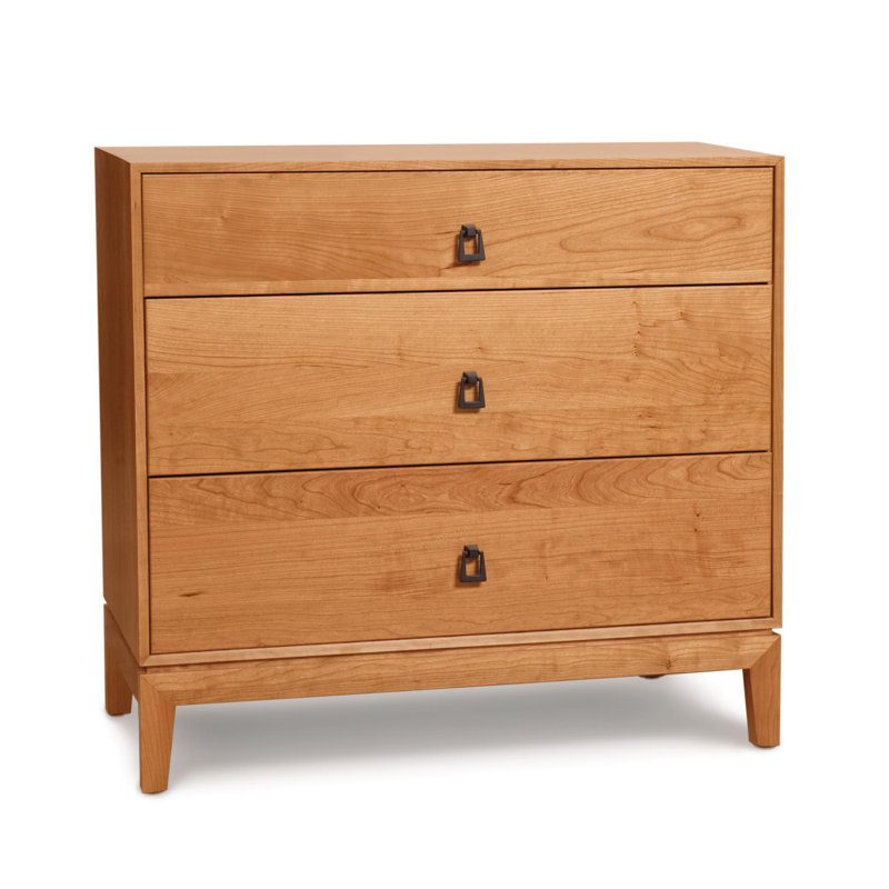 Mansfield Solid Wood 33.5'' W 3 - Drawer Dresser, Smoke Cherry
