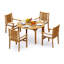 2 Seats 3 Pcs Grade-A Teak Wood Dining Set: 52" Round Table And 2 Cahyo Stacking Arm Chairs #11CH1102-1393170940-1570889030