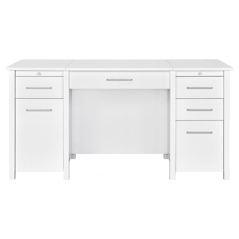 Bureau 4 tiroirs Rayna, Blanc