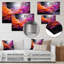 Collages de fractales abstraites orange mauve - impression moderne sur métal-232219491