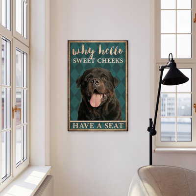 Rottweiler, pourquoi bonjour les joues douces ont un siège d'amant de chien - impression sur toile tendue